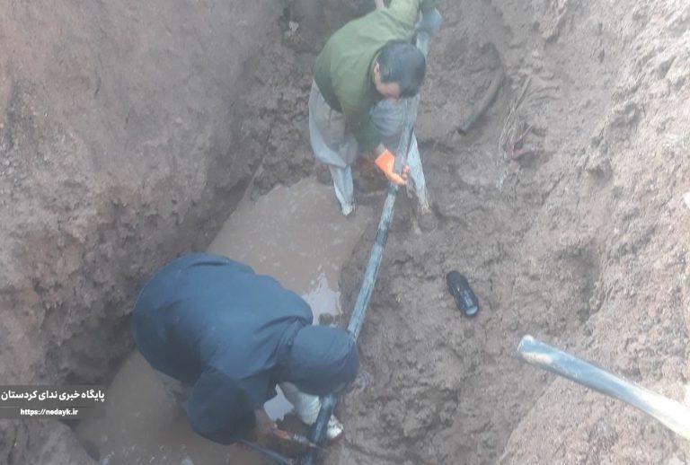 رفع شکستگی خط انتقال آب شرب روستای محمود آباد