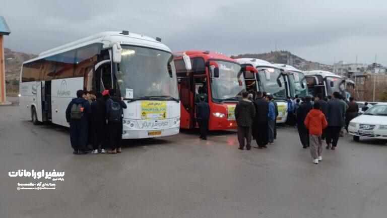 اعزام ۲۲۰ دانش آموز پسر جوانرودی به مناطق عملیاتی کشور